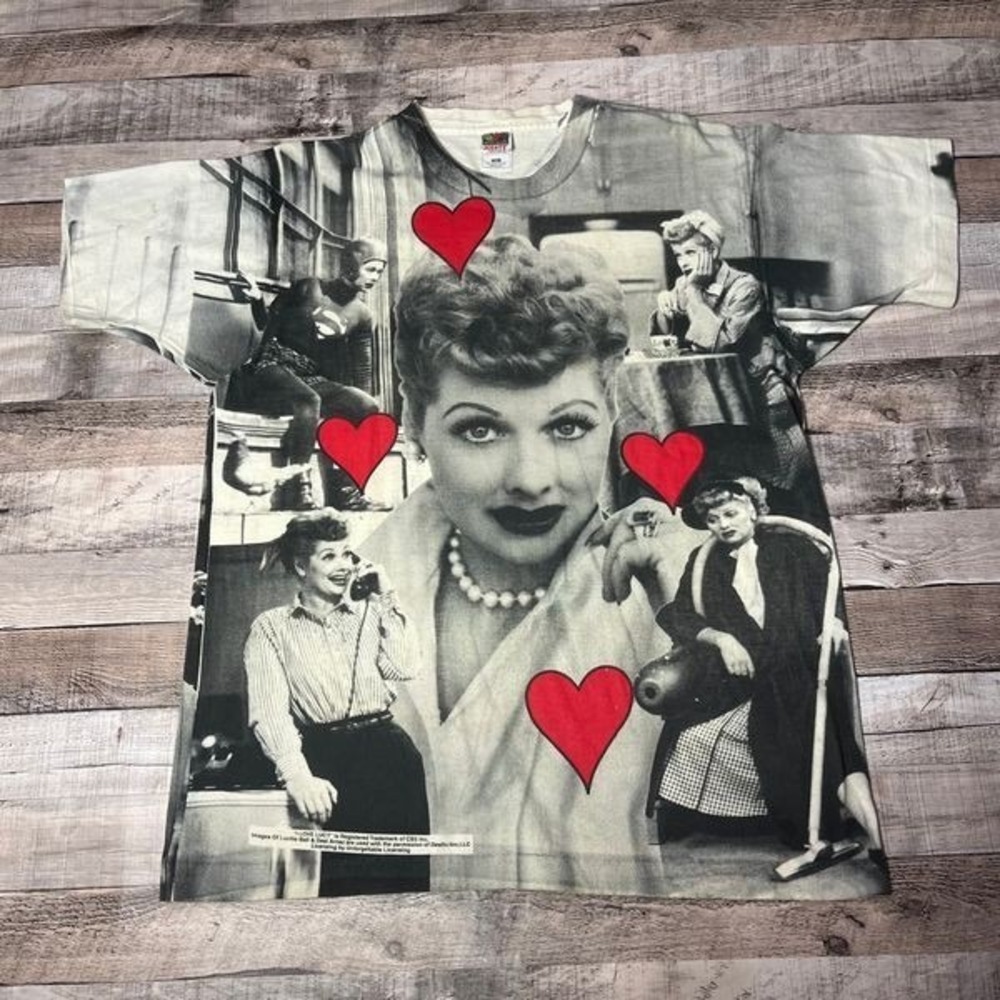 I Love Lucy Shirt Adult XL White AOP 90s Vintage Desi Arnaz Nostalgia